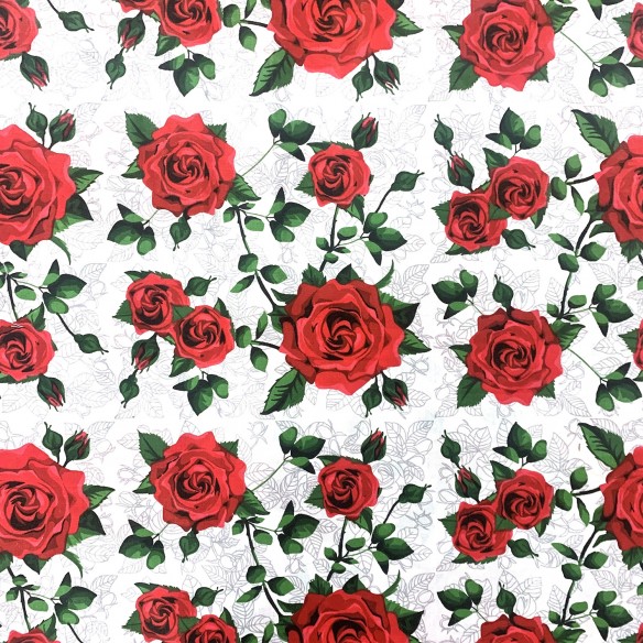 Tkanina Bawełniana 220 cm - Róża