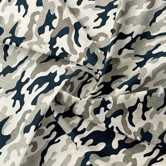 Tkanina bawełniana - Wzór wojskowy moro małe oliwkowe