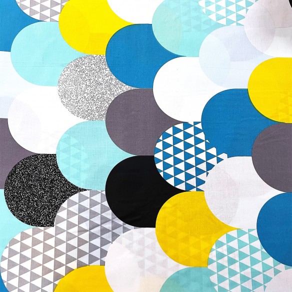 Tkanina bawełniana - Geometryczny wzór kolorowy