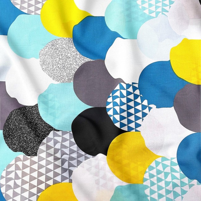 Tkanina bawełniana - Geometryczny wzór kolorowy