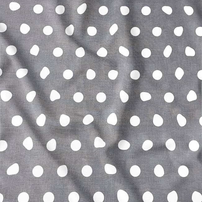 Бавовняна тканина - Сірі крапки 2,5 см