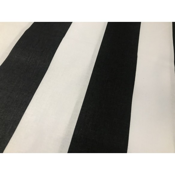 Tkanina bawełniana - Pasy czarno białe grube