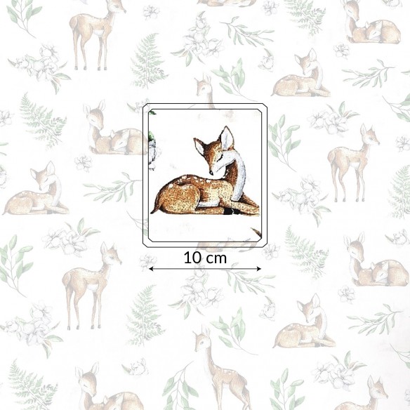 Tkanina bawełniana - Leśne zwierzęta sarna