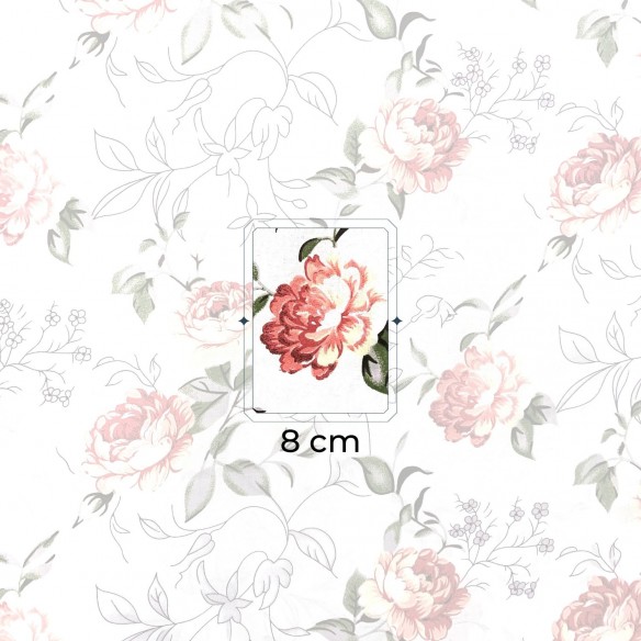 Бавовняна тканина - Чарівний сад, біла