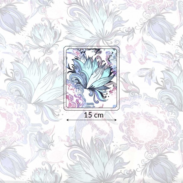 Бавовняна тканина - півонії квіти на білому