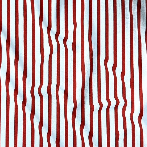 Tkanina bawełniana - Paski czerwone 5 mm