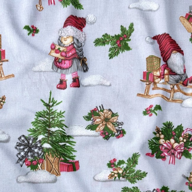 Бавовняна тканина - Різдвяні гноми,...