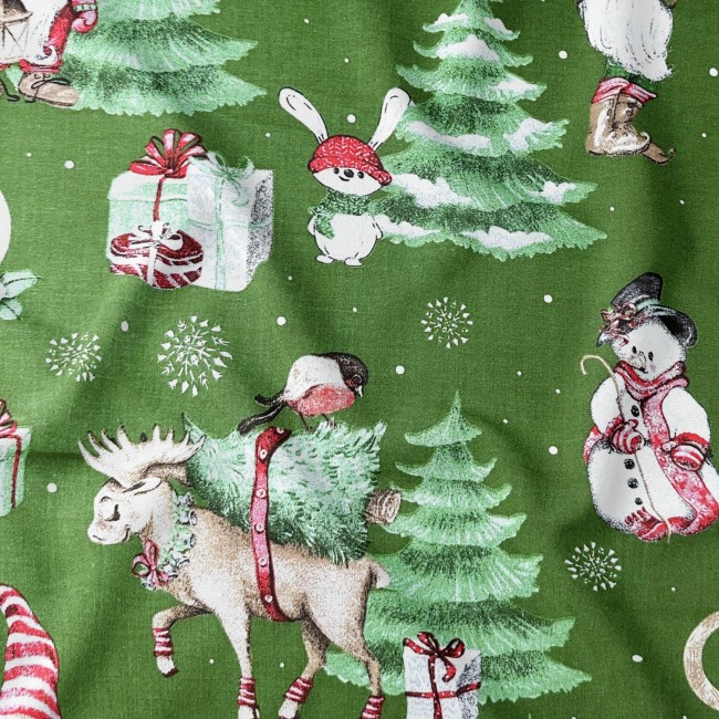 Бавовняна тканина - різдвяний олень і...