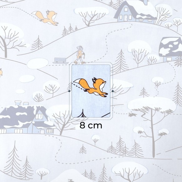 Бавовняна тканина - Різдвяне зимове село