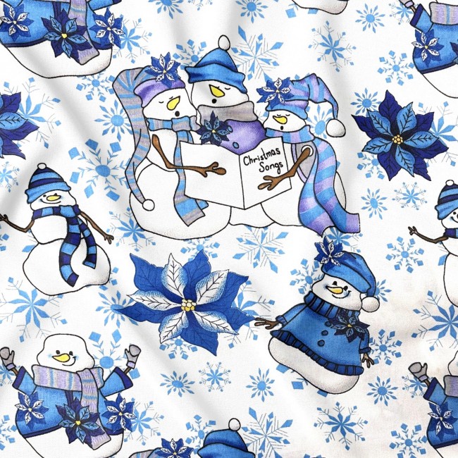 Бавовняна тканина - новорічні сині...