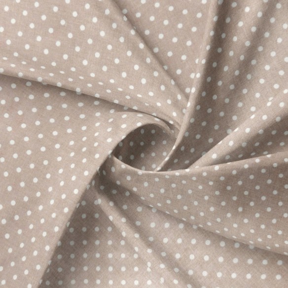 Бавовняна тканина - білі точки на брудно-рожевому 4 мм