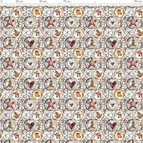 Різдвяна водовідштовхувальна тканина Оксфорд - 50381