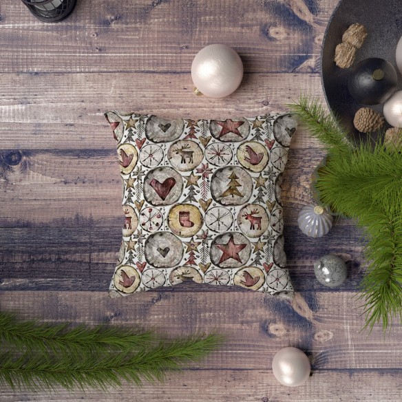 Різдвяна водовідштовхувальна тканина Оксфорд - 50381