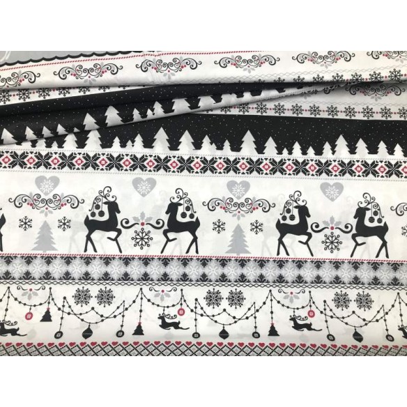 Бавовняна тканина - різдвяний чорний светр з оленя