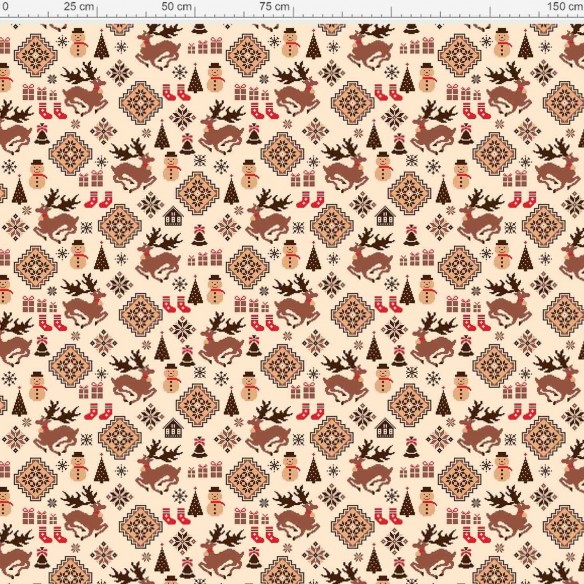 Різдвяна водовідштовхувальна тканина Оксфорд - 50172