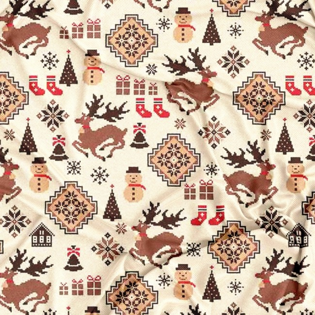 Різдвяна водовідштовхувальна тканина Оксфорд - 50172