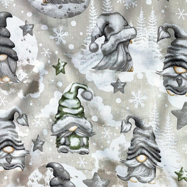 Бавовняна тканина - Різдвяні гномики...