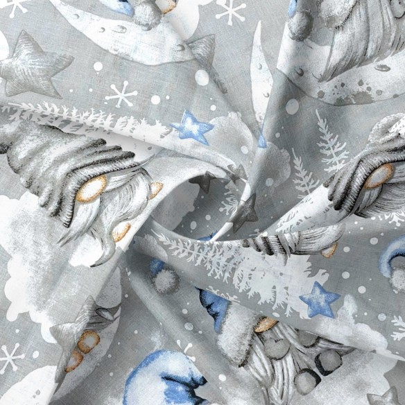 Бавовняна тканина - різдвяні сині гноми