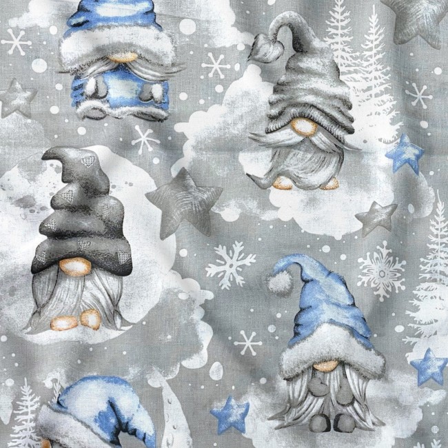 Бавовняна тканина - різдвяні сині гноми