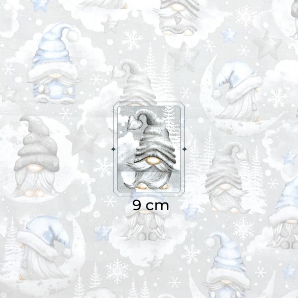 Бавовняна тканина - різдвяні сині гноми