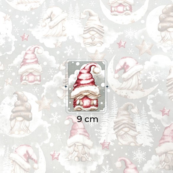 Бавовняна тканина - різдвяні червоні гноми