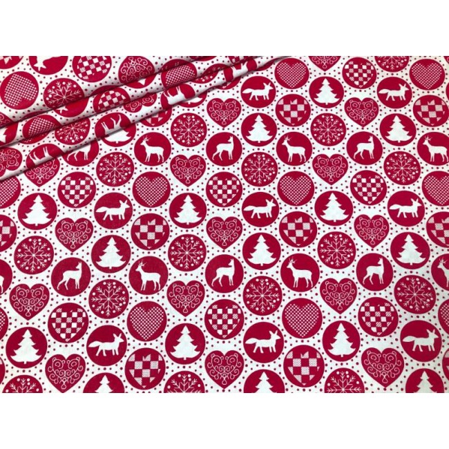 Бавовняна тканина - новорічні червоні фенечки