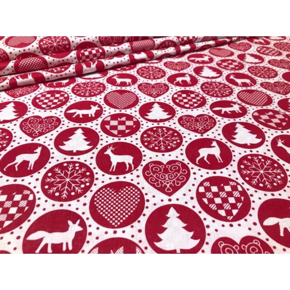 Бавовняна тканина - новорічні червоні фенечки