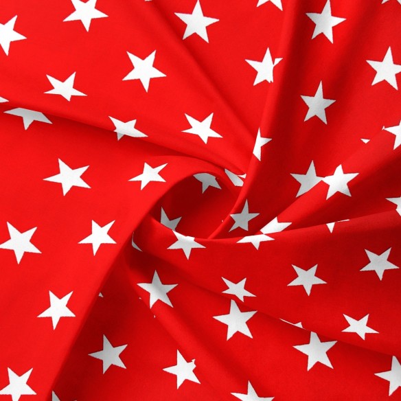 Бавовняна тканина - Зірочки на червоному