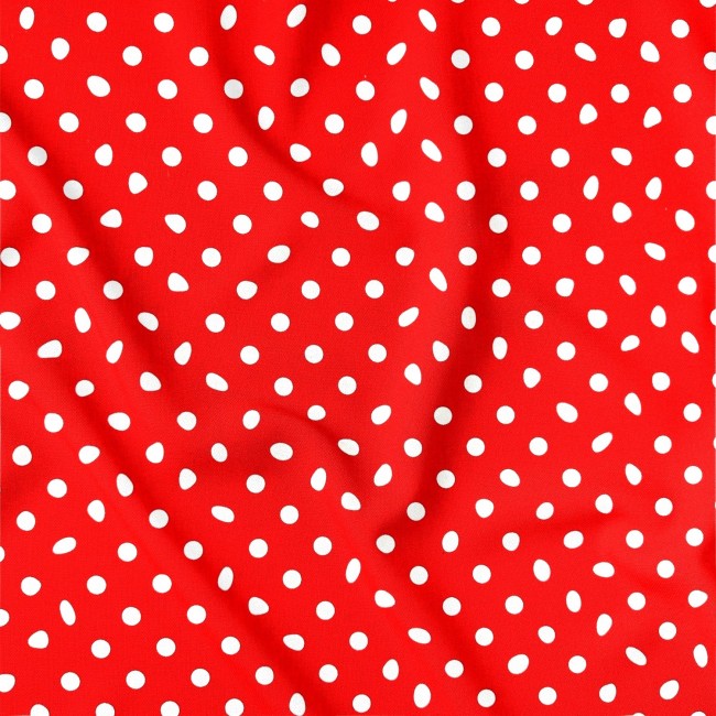 Бавовняна тканина - Червоні точки 1 см