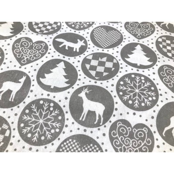 Бавовняна тканина - новорічні сірі фенечки