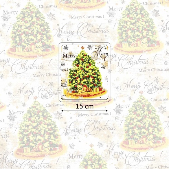 Бавовняна тканина - новорічні сніжинки та олені, зеленого кольору