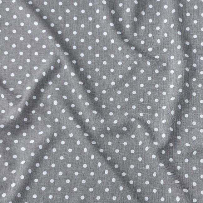 Бавовняна тканина - 4 мм сірий горошок