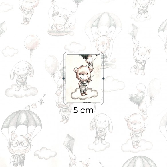 Бавовняна тканина - ведмедики, зайчики та парасольки