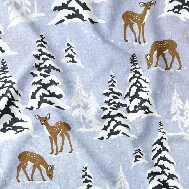 Tkanina bawełniana świąteczna - Zimowy las