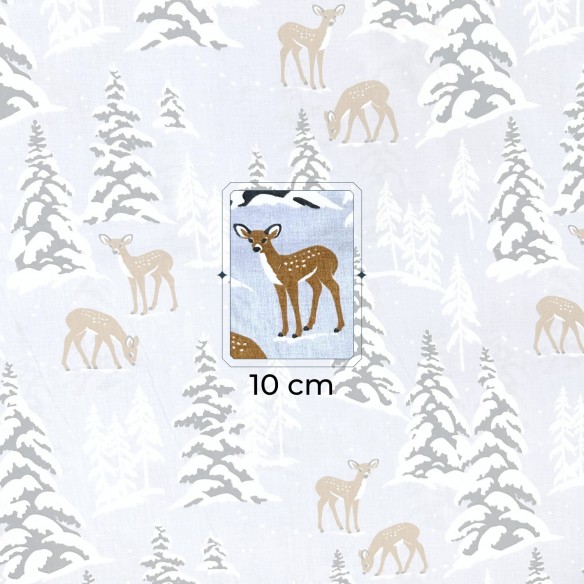 Бавовняна тканина - різдвяний олень і Санта Клаус, червоний