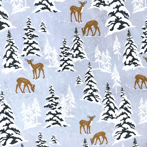 Tkanina bawełniana świąteczna - Zimowy las