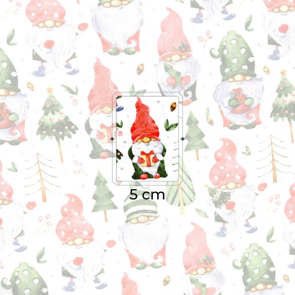 Бавовняна тканина - різдвяний олень і Санта Клаус, червоний