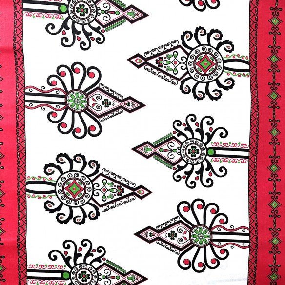 Tkanina bawełniana - Parzenice góralskie folklor czerwone