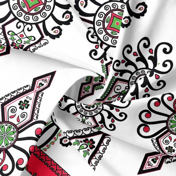 Бавовняна тканина - Parzenice Highlander folklore червона