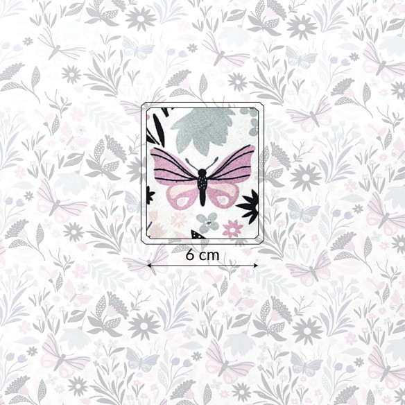 Tkanina bawełniana - Motylki fioletowo różowe