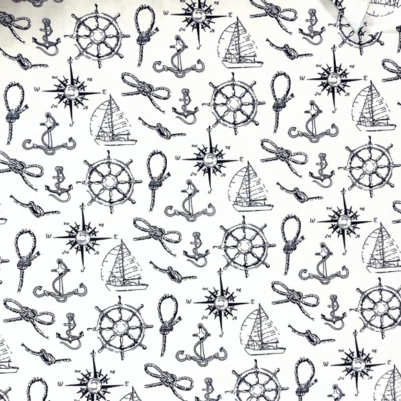 Бавовняна тканина - кермо, компас і мотузки