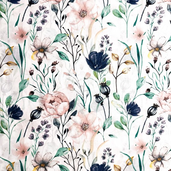 Tkanina bawełniana - Pastelowe kwiaty
