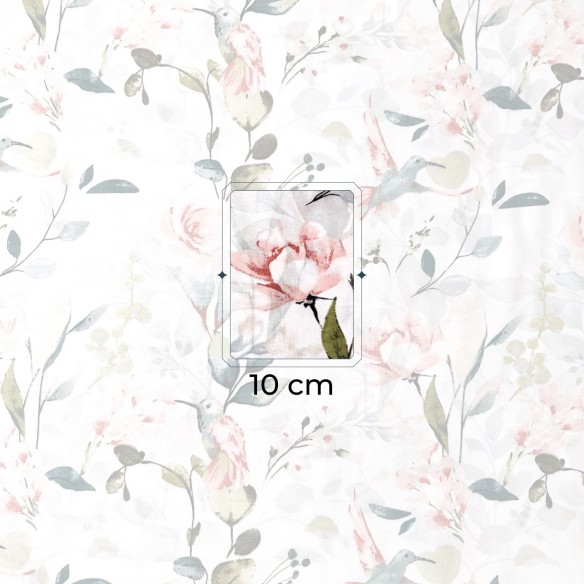 Tkanina bawełniana - Różowy koliber