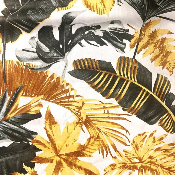 Tkanina bawełniana - Monstera złoto butelkowa