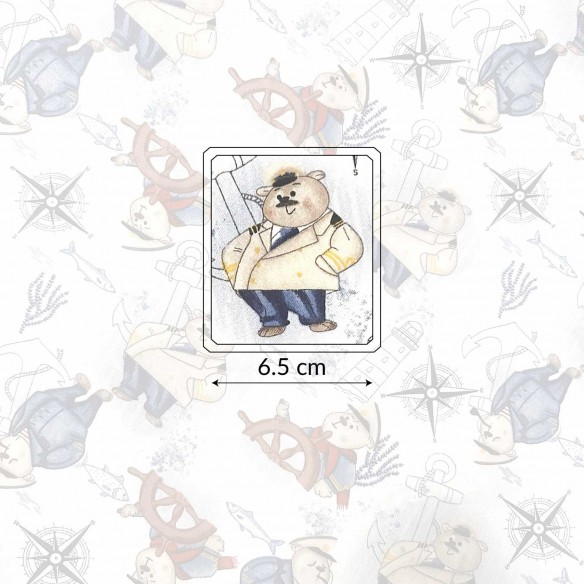 Tkanina bawełniana - Miś sternik