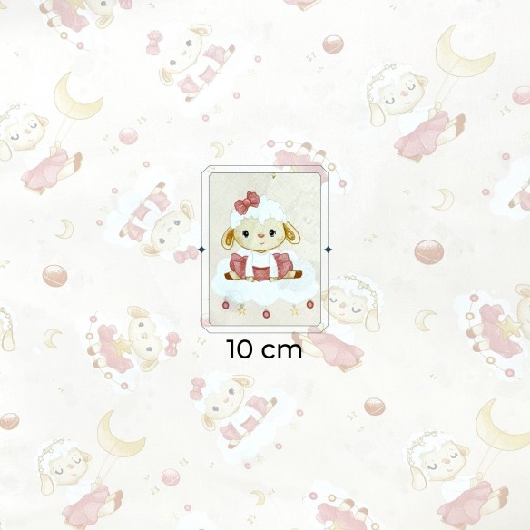 Tkanina bawełniana - Owieczka w chmurkach