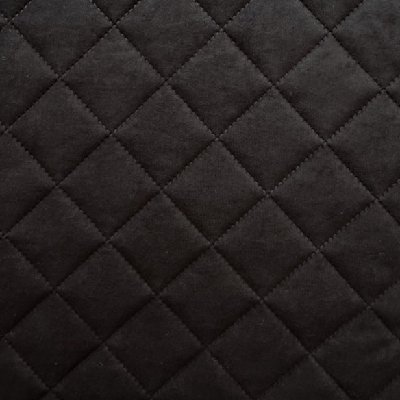 Оббивна тканин Стегана мікрофібра у вигляді ромбів 5x5 - Чорний