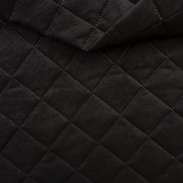 Оббивна тканин Стегана мікрофібра у вигляді ромбів 5x5 - Чорний