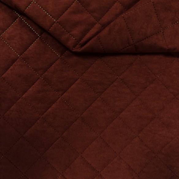 Оббивна тканин Стегана мікрофібра у вигляді ромбів 5x5 - Бордовий