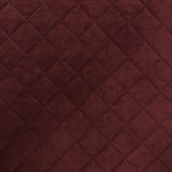 Оббивна тканин Стегана мікрофібра у вигляді ромбів 5x5 - Бордовий